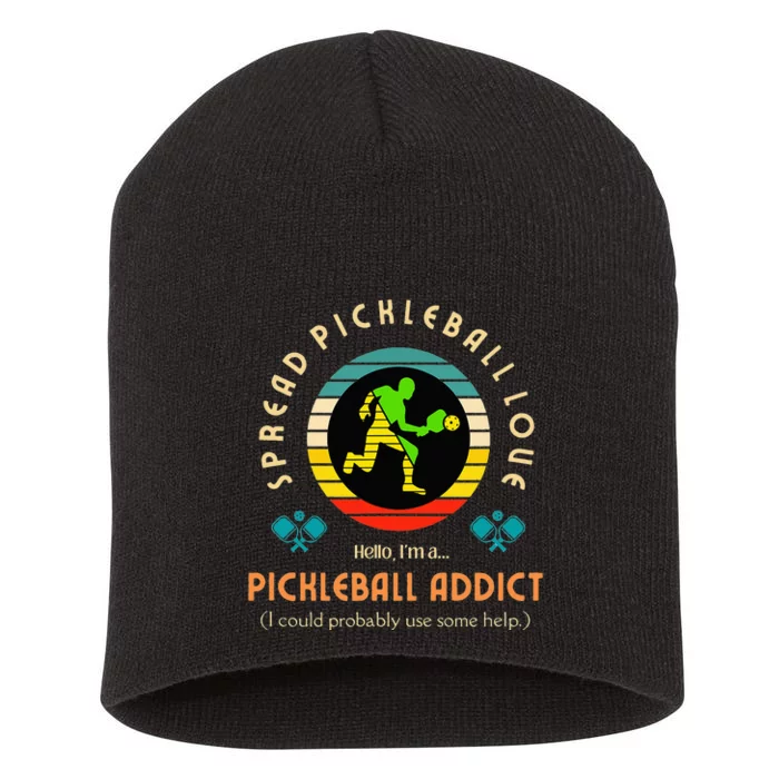 Love Pickleball Addict Spread Pickleball Love Short Acrylic Beanie