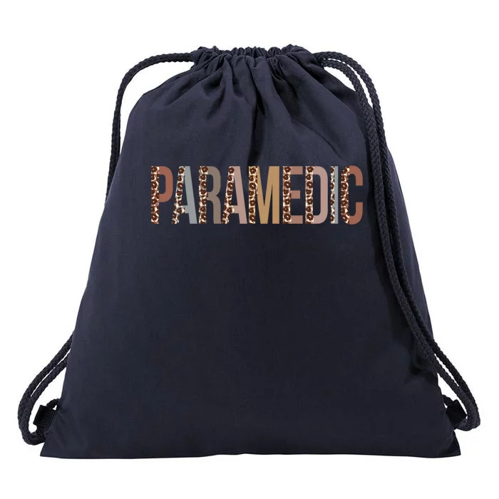 Leopard Paramedic Appreciation Healthcare Workers Gift Drawstring Bag