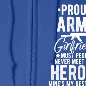 Love Proud Army Friend Couple Gift Full Zip Hoodie