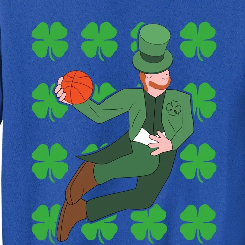 Leprechaun Playing Basketball Funny St Patricks Day Gift Tall Sweatshirt