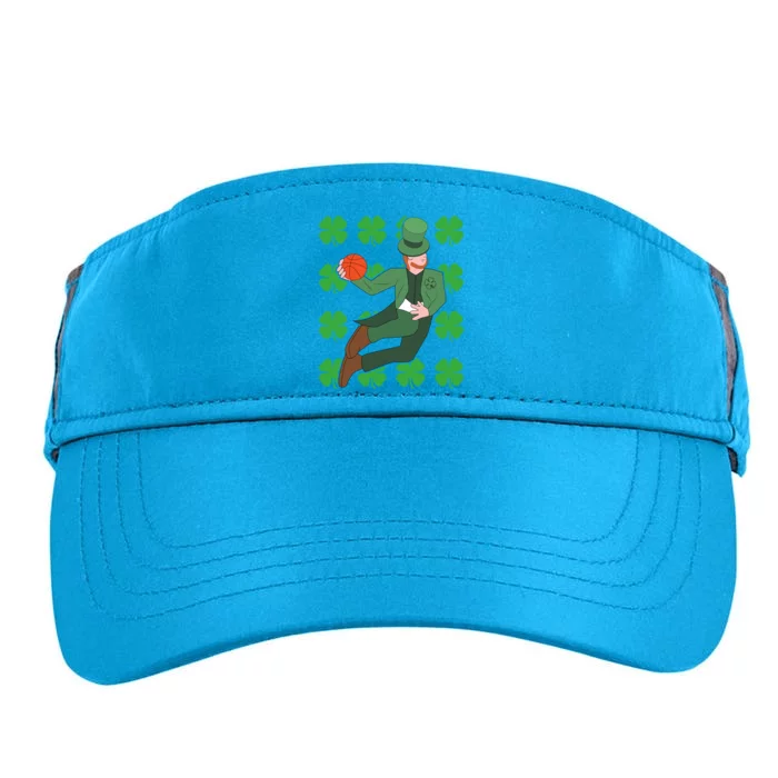 Leprechaun Playing Basketball Funny St Patricks Day Gift Adult Drive Performance Visor