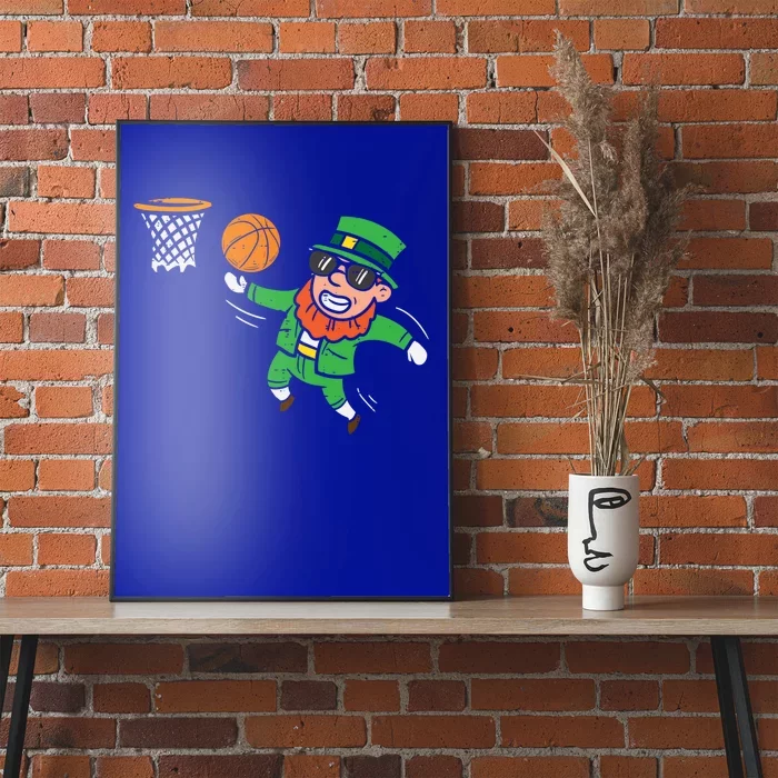 Leprechaun Playing Basketball St Patricks Day Gift Poster