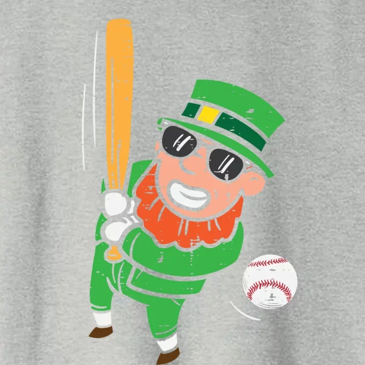 Leprechaun Playing Baseball St Patricks Day Gift Women's Crop Top Tee