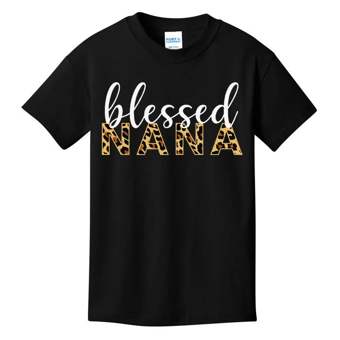 Leopard Print Blessed Nana Cute Cheetah Mother's Day Gift Kids T-Shirt