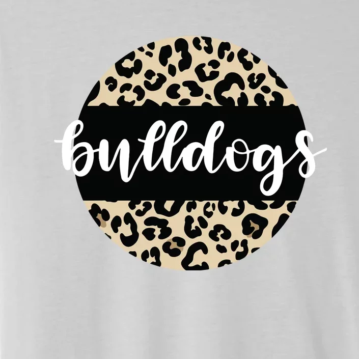 Leopard Print Bulldogs Team Mascot School Spirit Game Night ChromaSoft Performance T-Shirt