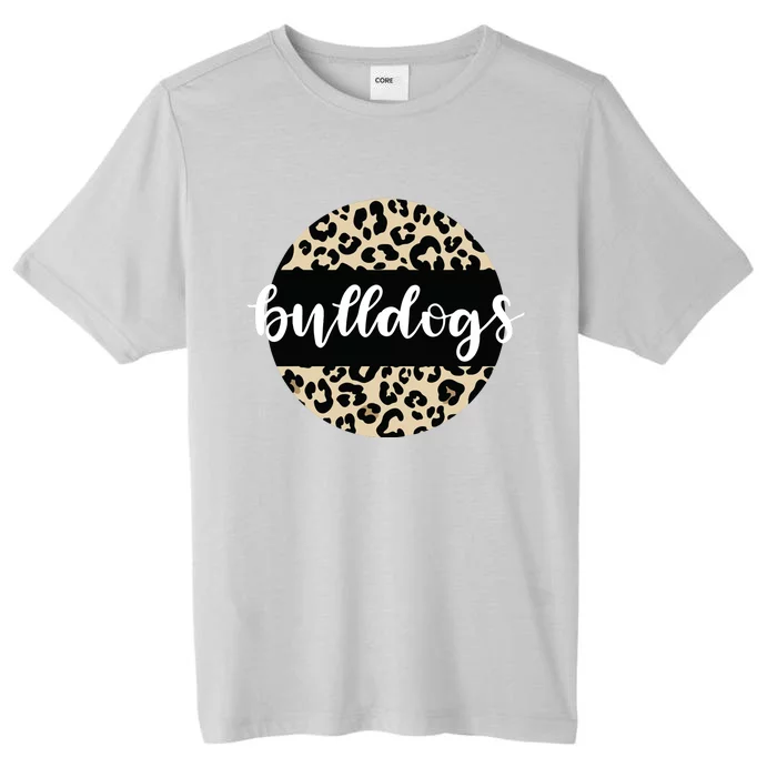 Leopard Print Bulldogs Team Mascot School Spirit Game Night ChromaSoft Performance T-Shirt