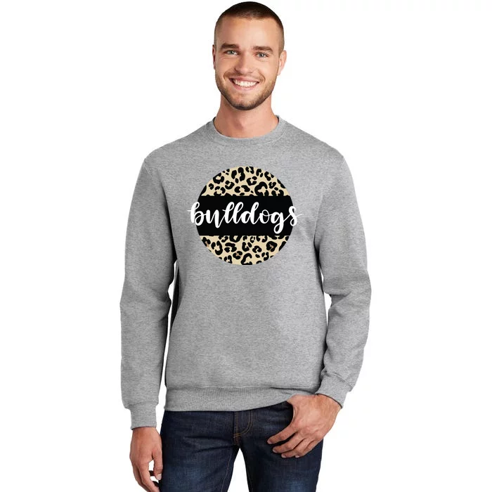 Leopard Print Bulldogs Team Mascot School Spirit Game Night Tall Sweatshirt