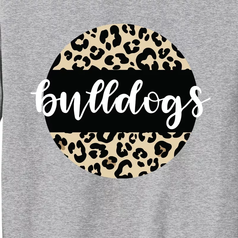 Leopard Print Bulldogs Team Mascot School Spirit Game Night Tall Sweatshirt