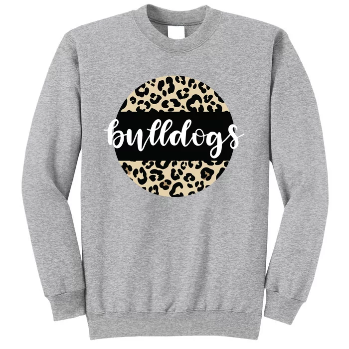 Leopard Print Bulldogs Team Mascot School Spirit Game Night Tall Sweatshirt