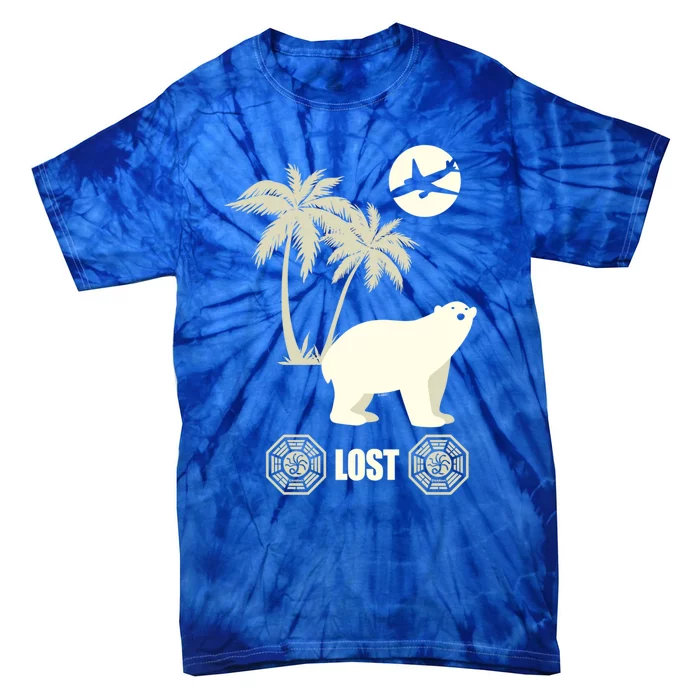 Lost Polar Bear Island And Plane Gift Tie-Dye T-Shirt