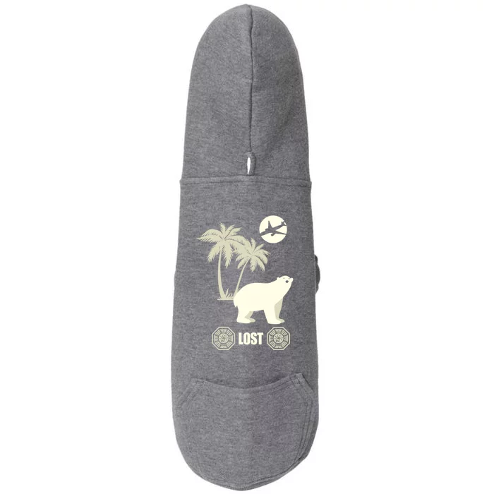 Lost Polar Bear Island And Plane Gift Doggie 3-End Fleece Hoodie