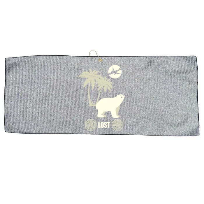 Lost Polar Bear Island And Plane Gift Large Microfiber Waffle Golf Towel