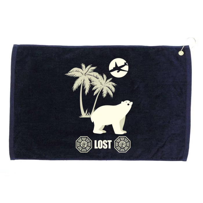 Lost Polar Bear Island And Plane Gift Grommeted Golf Towel