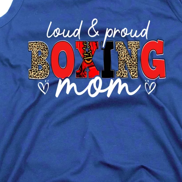 Loud Proud Boxing Mom Leopard Mama Mommy Mother's Day Gift Tank Top