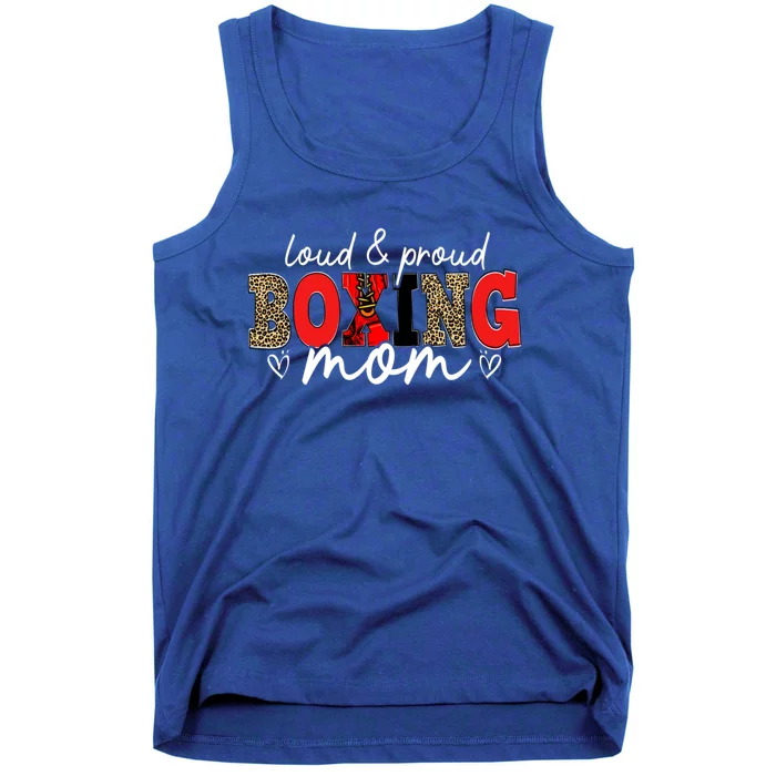 Loud Proud Boxing Mom Leopard Mama Mommy Mother's Day Gift Tank Top