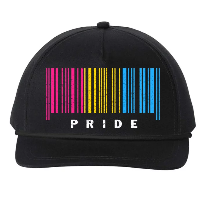 LGBT PANSEXUAL BARCODE PANSEXUAL Flag Pride Month LGBTQ Ally Snapback Five-Panel Rope Hat