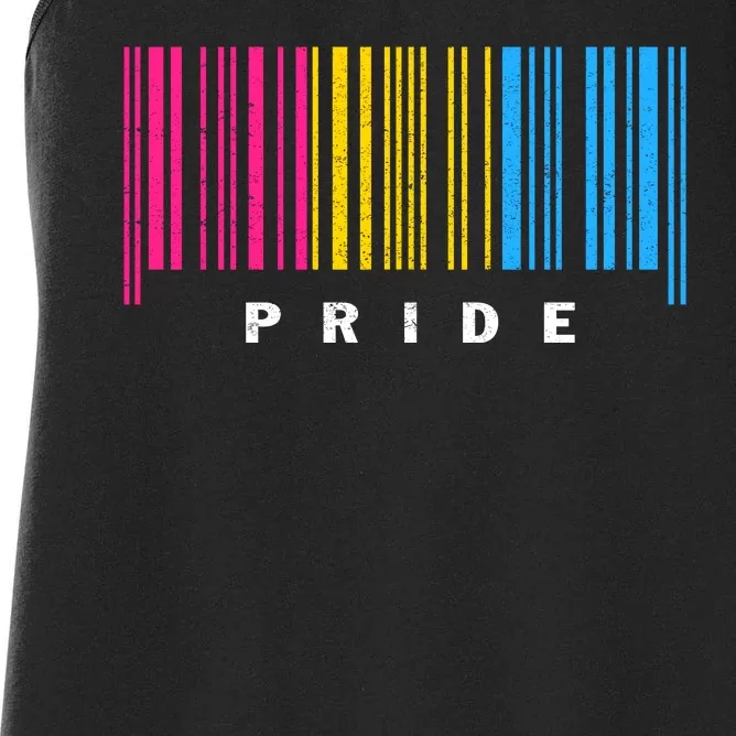 LGBT PANSEXUAL BARCODE PANSEXUAL Flag Pride Month LGBTQ Ally Women's Racerback Tank