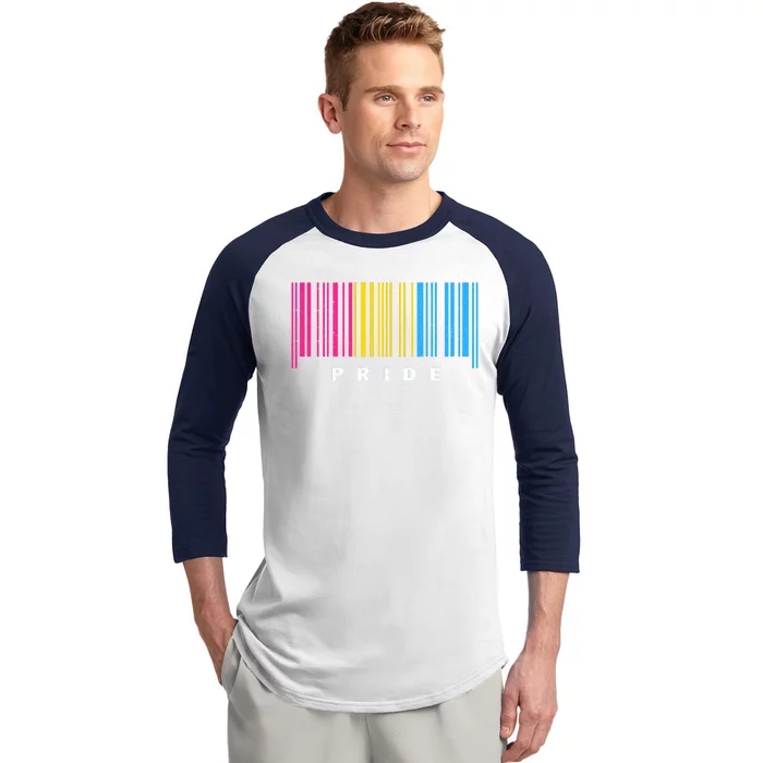 LGBT PANSEXUAL BARCODE PANSEXUAL Flag Pride Month LGBTQ Ally Baseball Sleeve Shirt