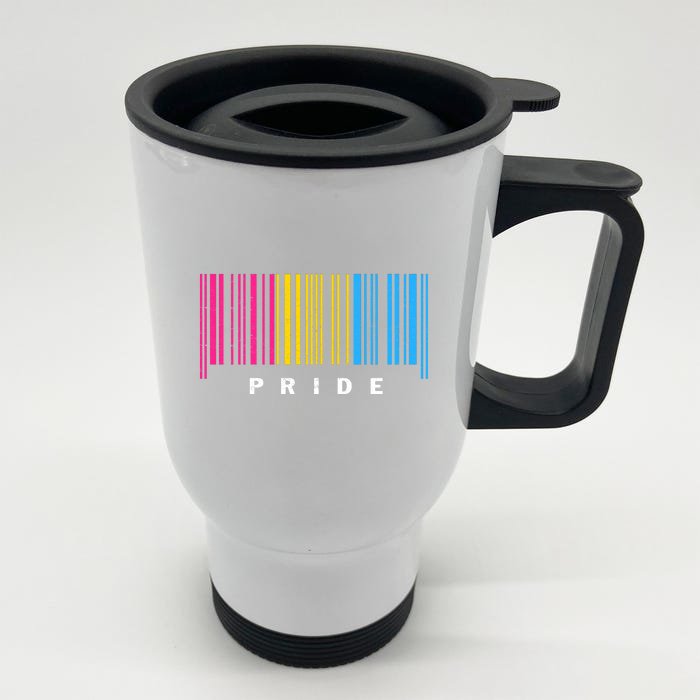 LGBT PANSEXUAL BARCODE PANSEXUAL Flag Pride Month LGBTQ Ally Front & Back Stainless Steel Travel Mug