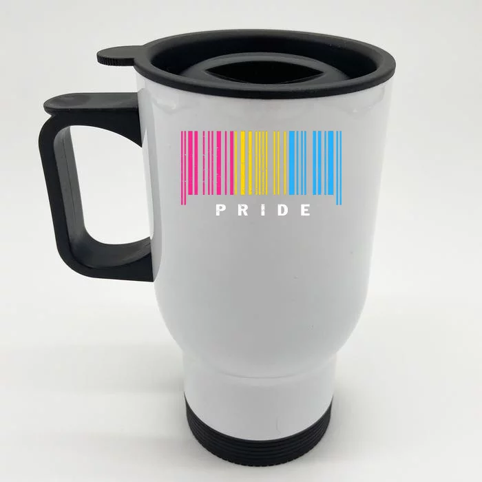 LGBT PANSEXUAL BARCODE PANSEXUAL Flag Pride Month LGBTQ Ally Front & Back Stainless Steel Travel Mug