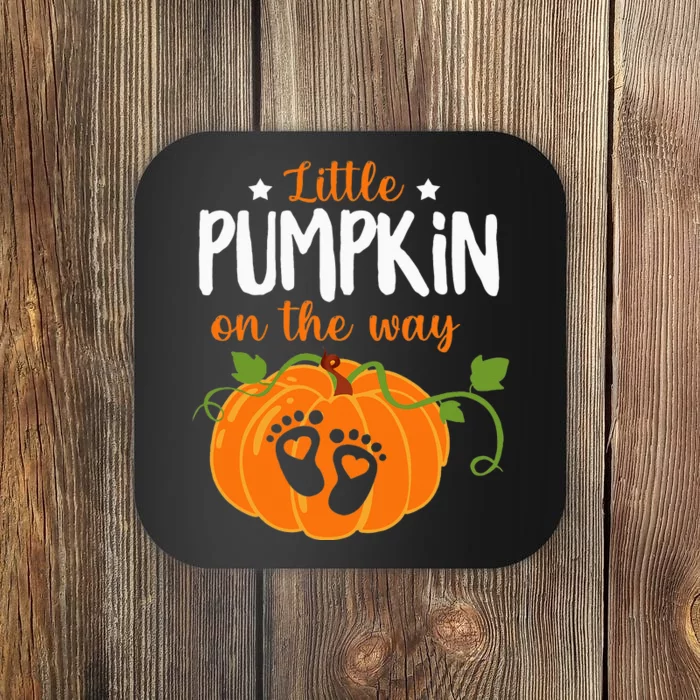 Lil Pumpkin Baby On The Way Pregnancy Announcement Halloween Coaster