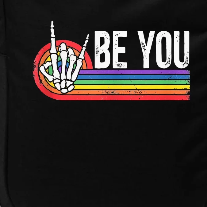 Lgbt Pride Be You Skeleton Hand Gay Lesbian Rainbow Impact Tech Backpack