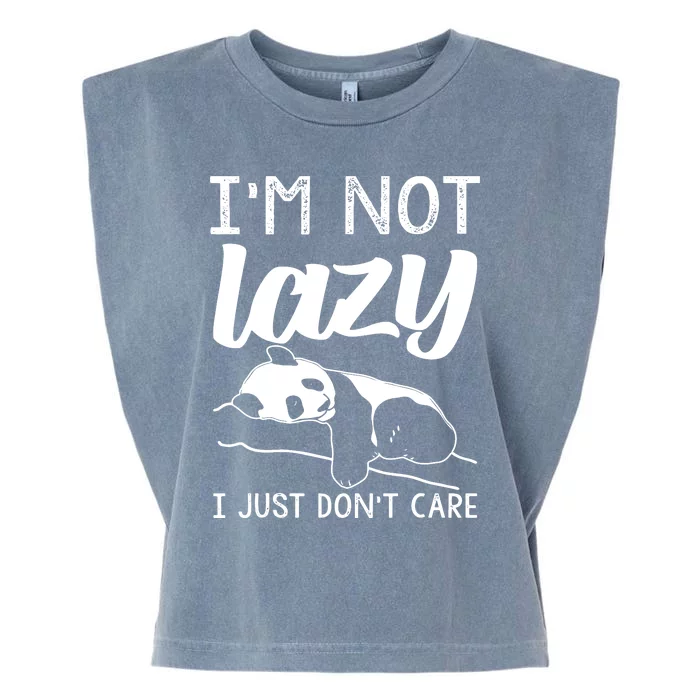 Lazy Panda Bear For Women I'm Not Lazy, I Just Don't Care Garment-Dyed Women's Muscle Tee