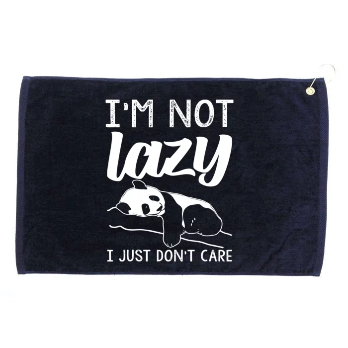 Lazy Panda Bear For Women I'm Not Lazy, I Just Don't Care Grommeted Golf Towel