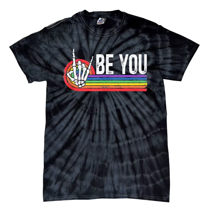 Lgbt Pride Be You Skeleton Hand Gay Lesbian Tie-Dye T-Shirt