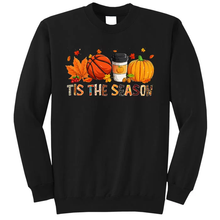 Leopard Pumpkin Basketball Halloween Fall Leaf Decor Sweatshirt