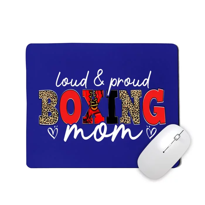 Loud Proud Boxing Mom Leopard Mama Mommy Mother's Day Funny Gift Mousepad