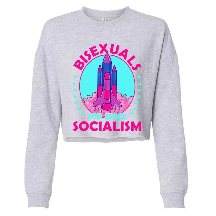 LGBTQ Pride Bisexuals For Space Socialism Cropped Pullover Crew