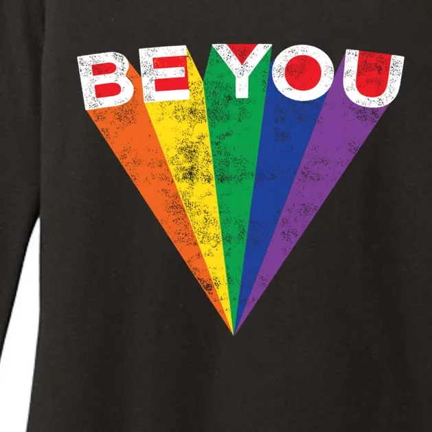 Lgbtq Pride Be You Rainbow Striped Gay Teen Adult Gift Cool Gift Womens CVC Long Sleeve Shirt