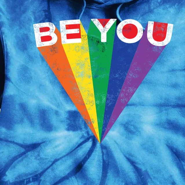 Lgbtq Pride Be You Rainbow Striped Gay Teen Adult Gift Cool Gift Tie Dye Hoodie