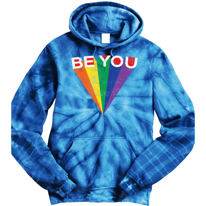 Lgbtq Pride Be You Rainbow Striped Gay Teen Adult Gift Cool Gift Tie Dye Hoodie