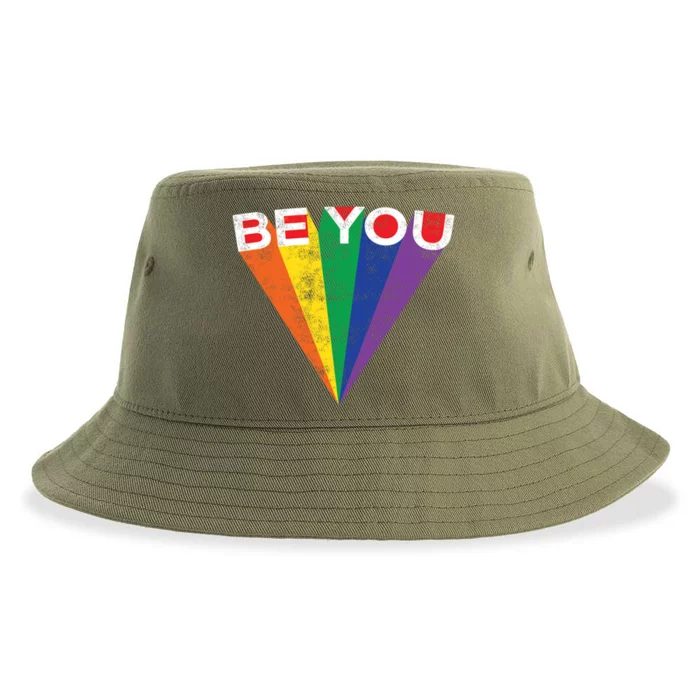 Lgbtq Pride Be You Rainbow Striped Gay Teen Adult Gift Cool Gift Sustainable Bucket Hat