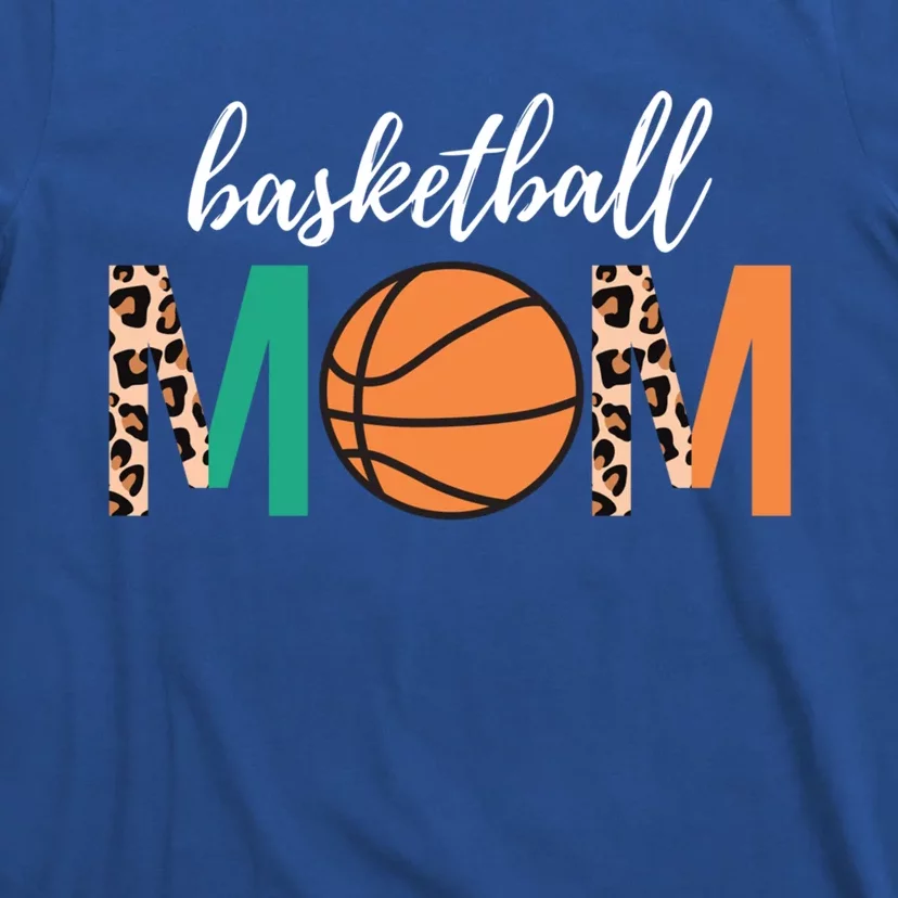 Leopard Print Basketball Mom Gift T-Shirt