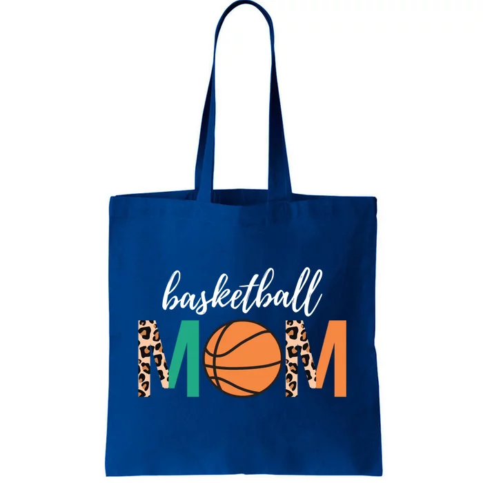 Leopard Print Basketball Mom Gift Tote Bag