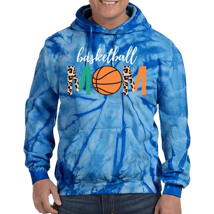 Leopard Print Basketball Mom Gift Tie Dye Hoodie