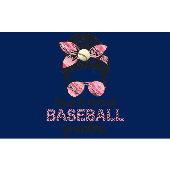 Loud Proud BaseBall Grandma Life Messy Bun Leopard Game Day Bumper Sticker