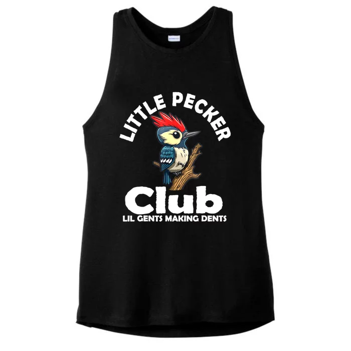 Little Pecker Club Lil Gents Making Dents Funny Woodpecker Ladies Tri-Blend Wicking Tank