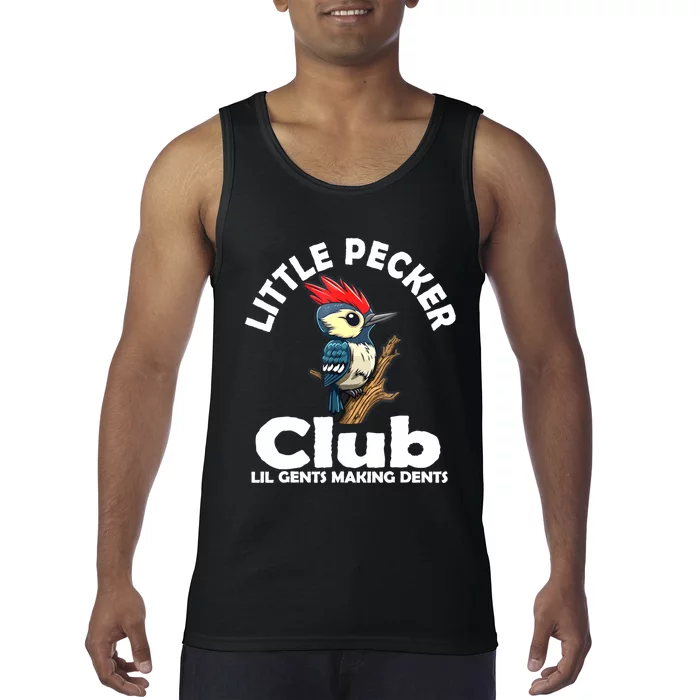 Little Pecker Club Lil Gents Making Dents Funny Woodpecker Tank Top