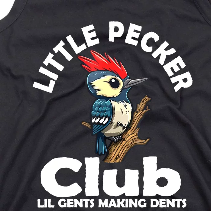 Little Pecker Club Lil Gents Making Dents Funny Woodpecker Tank Top