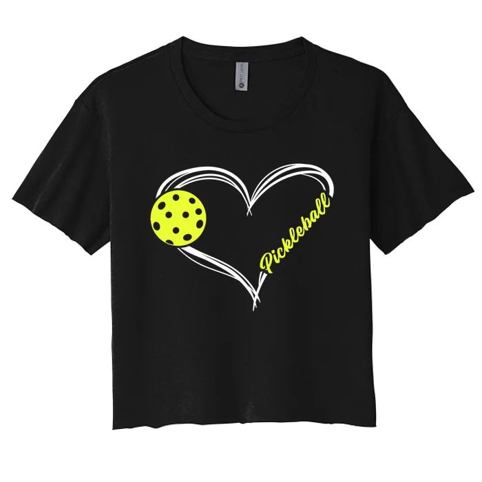 Love Pickleball Cute Pickleball Match, I Love Pickleball TShirt Women's Crop Top Tee