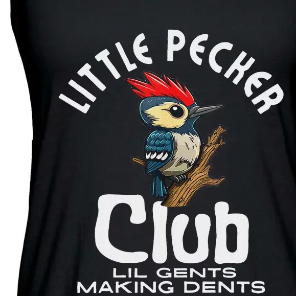 Little Pecker Club Lil Gents Making Dents Funny Women Ladies Essential Flowy Tank