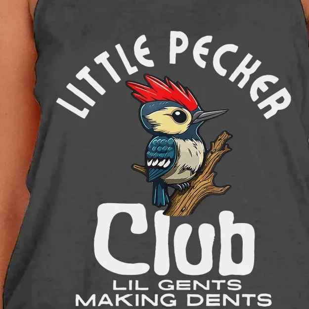 Little Pecker Club Lil Gents Making Dents Funny Women Women's Knotted Racerback Tank