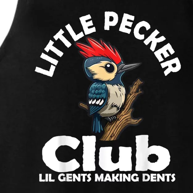 Little Pecker Club Lil Gents Making Dents Funny Woodpecker Ladies Tri-Blend Wicking Tank