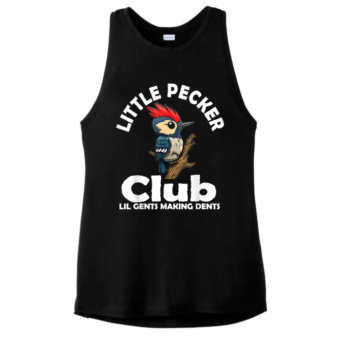 Little Pecker Club Lil Gents Making Dents Funny Woodpecker Ladies Tri-Blend Wicking Tank