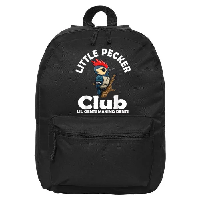 Little Pecker Club Lil Gents Making Dents Funny Woodpecker 16 in Basic Backpack