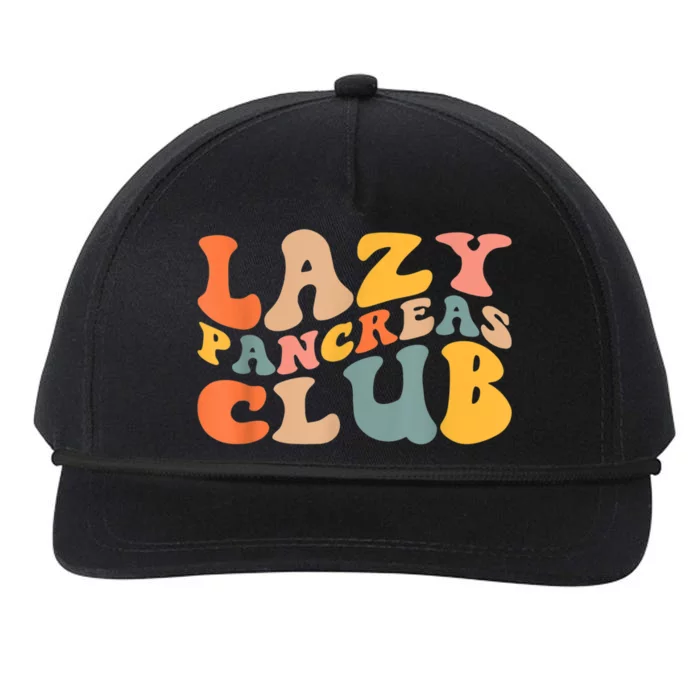 Lazy Pancreas Club T1D Retro Groovy Diabetes Awareness Snapback Five-Panel Rope Hat